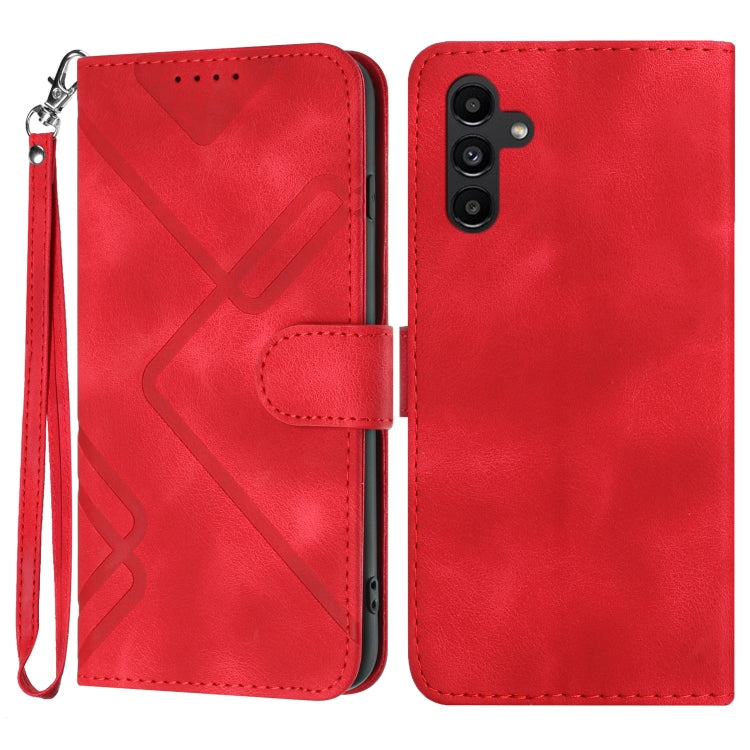 Line Pattern Skin Feel Leather Phone Case, For Samsung Galaxy A55, For Samsung Galaxy A35, For Samsung Galaxy A24 4G, For Samsung Galaxy A14 4G, For Samsung Galaxy A34 5G, For Samsung Galaxy A54 5G, For Samsung Galaxy A04e, For Samsung Galaxy S23 Ultra 5G