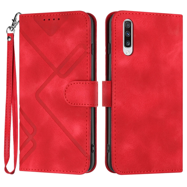 Line Pattern Skin Feel Leather Phone Case, For Samsung Galaxy A20s, For Samsung Galaxy Note10+, For Samsung Galaxy A20e / A10e, For Samsung Galaxy A70, For Samsung Galaxy A40, For Samsung Galaxy A10 / M10, For Samsung Galaxy A20 / A30                  ...