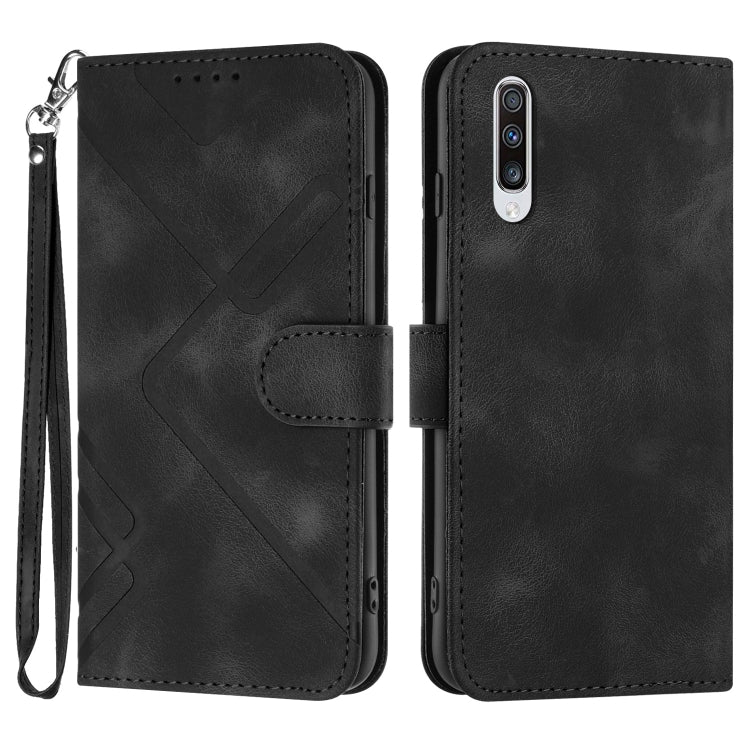 Line Pattern Skin Feel Leather Phone Case, For Samsung Galaxy A20s, For Samsung Galaxy Note10+, For Samsung Galaxy A20e / A10e, For Samsung Galaxy A70, For Samsung Galaxy A40, For Samsung Galaxy A10 / M10, For Samsung Galaxy A20 / A30                  ...