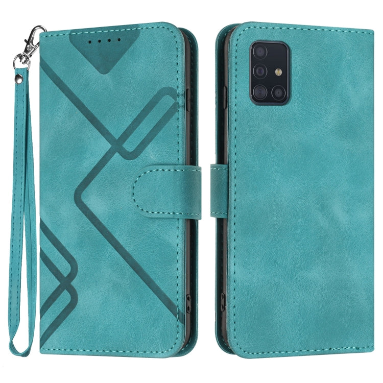 Line Pattern Skin Feel Leather Phone Case, For Samsung Galaxy A12, For Samsung Galaxy Note20 Ultra, For Samsung Galaxy Note20, For Samsung Galaxy A01 / M01, For Samsung Galaxy A21s, For Samsung Galaxy A51 5G, For Samsung Galaxy A71 5G                  ...