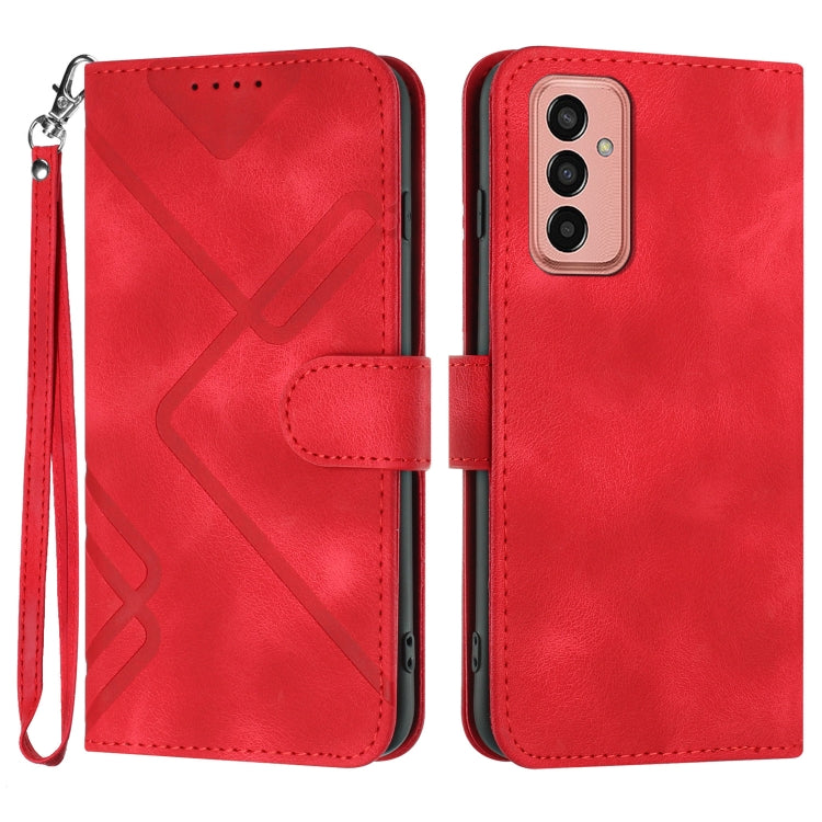 Line Pattern Skin Feel Leather Phone Case, For Samsung Galaxy S23+ 5G, For Samsung Galaxy S23 5G, For Samsung Galaxy A14 5G, For Samsung Galaxy M13 India / F13, For Samsung Galaxy S20 FE, For Samsung Galaxy Xcover6 Pro, For Samsung Galaxy M53 5G       ...