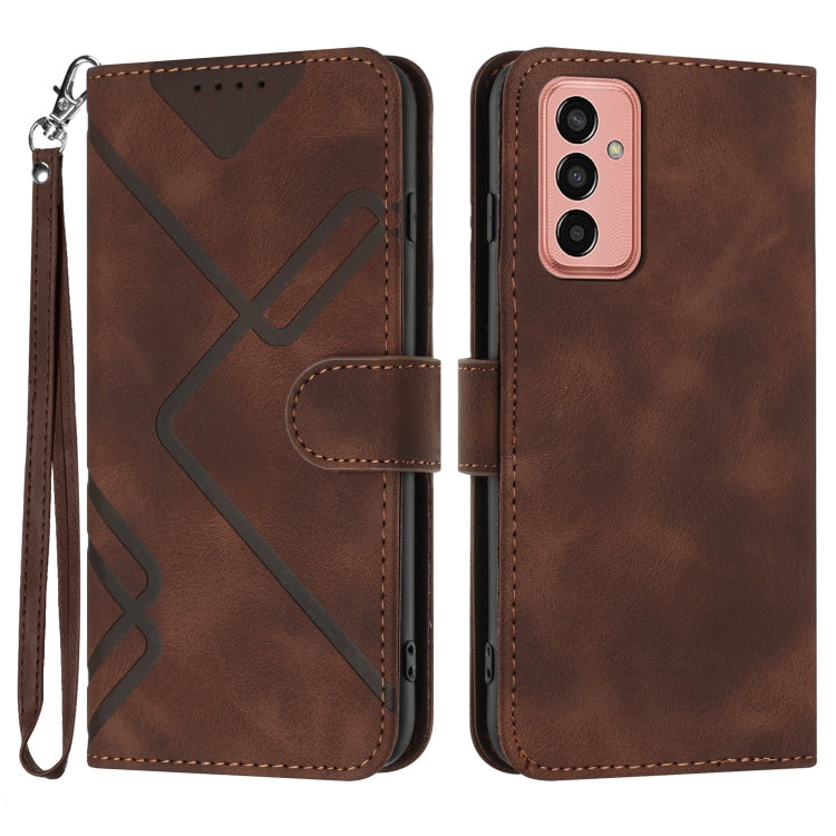 Line Pattern Skin Feel Leather Phone Case, For Samsung Galaxy S23+ 5G, For Samsung Galaxy S23 5G, For Samsung Galaxy A14 5G, For Samsung Galaxy M13 India / F13, For Samsung Galaxy S20 FE, For Samsung Galaxy Xcover6 Pro, For Samsung Galaxy M53 5G       ...