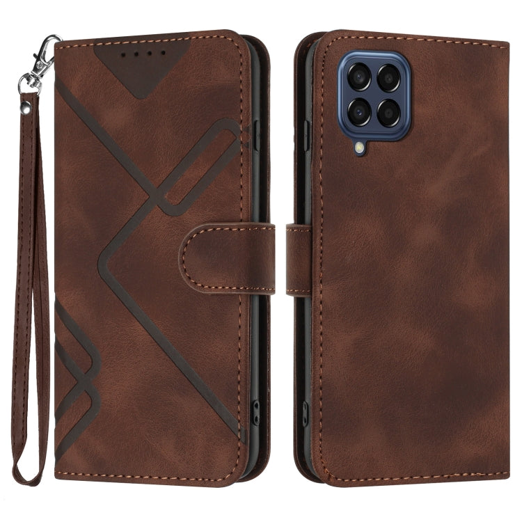 Line Pattern Skin Feel Leather Phone Case, For Samsung Galaxy S23+ 5G, For Samsung Galaxy S23 5G, For Samsung Galaxy A14 5G, For Samsung Galaxy M13 India / F13, For Samsung Galaxy S20 FE, For Samsung Galaxy Xcover6 Pro, For Samsung Galaxy M53 5G       ...