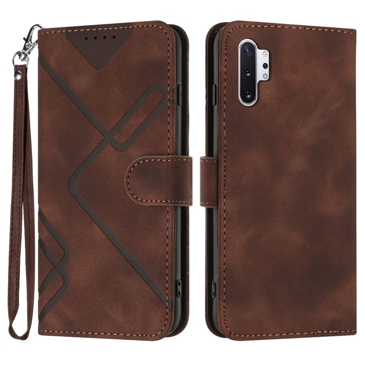 Line Pattern Skin Feel Leather Phone Case, For Samsung Galaxy A20s, For Samsung Galaxy Note10+, For Samsung Galaxy A20e / A10e, For Samsung Galaxy A70, For Samsung Galaxy A40, For Samsung Galaxy A10 / M10, For Samsung Galaxy A20 / A30                  ...