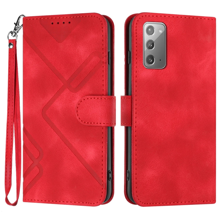 Line Pattern Skin Feel Leather Phone Case, For Samsung Galaxy A12, For Samsung Galaxy Note20 Ultra, For Samsung Galaxy Note20, For Samsung Galaxy A01 / M01, For Samsung Galaxy A21s, For Samsung Galaxy A51 5G, For Samsung Galaxy A71 5G                  ...