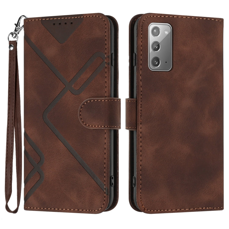 Line Pattern Skin Feel Leather Phone Case, For Samsung Galaxy A12, For Samsung Galaxy Note20 Ultra, For Samsung Galaxy Note20, For Samsung Galaxy A01 / M01, For Samsung Galaxy A21s, For Samsung Galaxy A51 5G, For Samsung Galaxy A71 5G                  ...