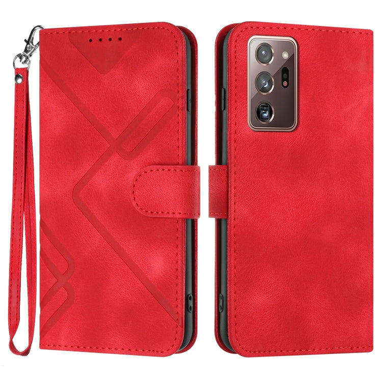 Line Pattern Skin Feel Leather Phone Case, For Samsung Galaxy A12, For Samsung Galaxy Note20 Ultra, For Samsung Galaxy Note20, For Samsung Galaxy A01 / M01, For Samsung Galaxy A21s, For Samsung Galaxy A51 5G, For Samsung Galaxy A71 5G                  ...
