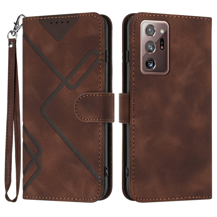 Line Pattern Skin Feel Leather Phone Case, For Samsung Galaxy A12, For Samsung Galaxy Note20 Ultra, For Samsung Galaxy Note20, For Samsung Galaxy A01 / M01, For Samsung Galaxy A21s, For Samsung Galaxy A51 5G, For Samsung Galaxy A71 5G                  ...