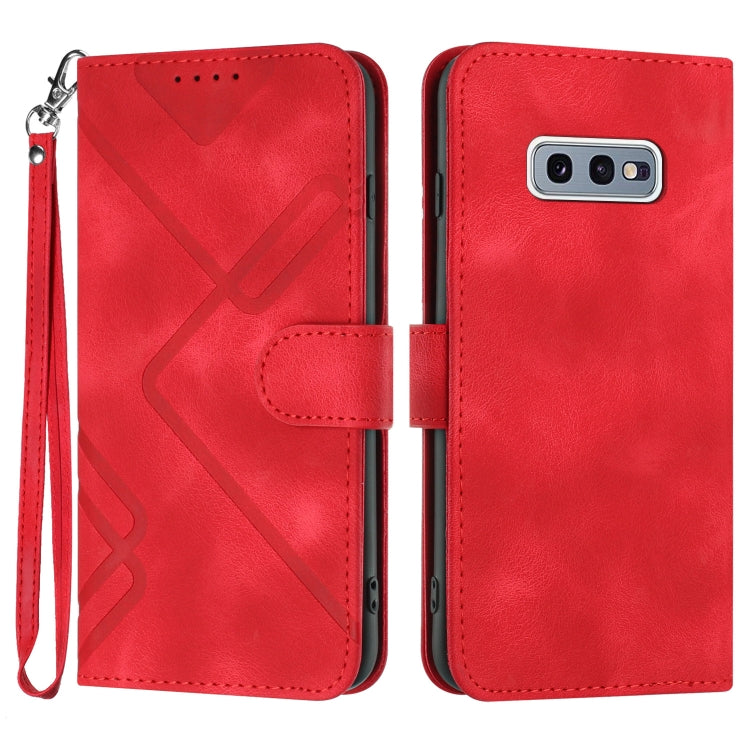Line Pattern Skin Feel Leather Phone Case, For Samsung Galaxy A20s, For Samsung Galaxy Note10+, For Samsung Galaxy A20e / A10e, For Samsung Galaxy A70, For Samsung Galaxy A40, For Samsung Galaxy A10 / M10, For Samsung Galaxy A20 / A30                  ...