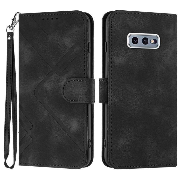 Line Pattern Skin Feel Leather Phone Case, For Samsung Galaxy A20s, For Samsung Galaxy Note10+, For Samsung Galaxy A20e / A10e, For Samsung Galaxy A70, For Samsung Galaxy A40, For Samsung Galaxy A10 / M10, For Samsung Galaxy A20 / A30                  ...