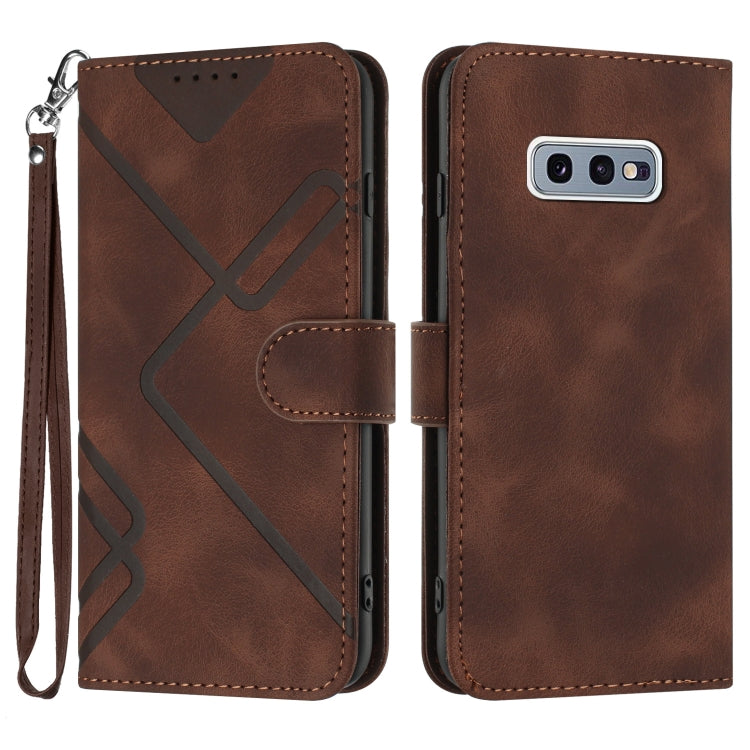 Line Pattern Skin Feel Leather Phone Case, For Samsung Galaxy A20s, For Samsung Galaxy Note10+, For Samsung Galaxy A20e / A10e, For Samsung Galaxy A70, For Samsung Galaxy A40, For Samsung Galaxy A10 / M10, For Samsung Galaxy A20 / A30                  ...