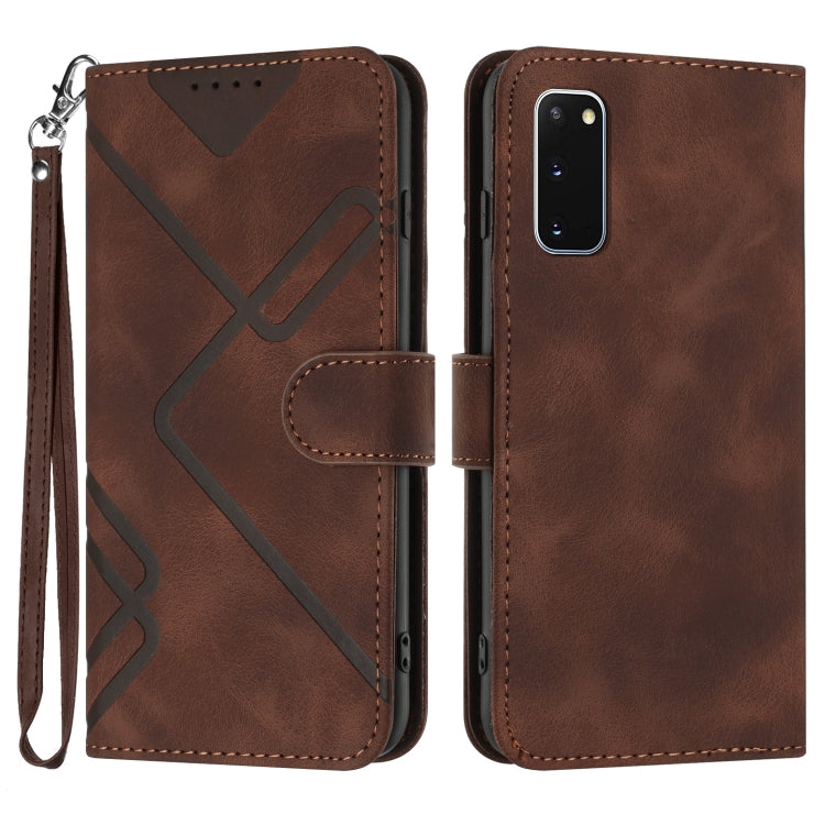 Line Pattern Skin Feel Leather Phone Case, For Samsung Galaxy A11 EU Version, For Samsung Galaxy S20, For Samsung Galaxy S20+, For Samsung Galaxy A21 EU Version, For Samsung Galaxy A71 4G, For Samsung Galaxy A51 4G, For Samsung Galaxy A50 / A50s       ...