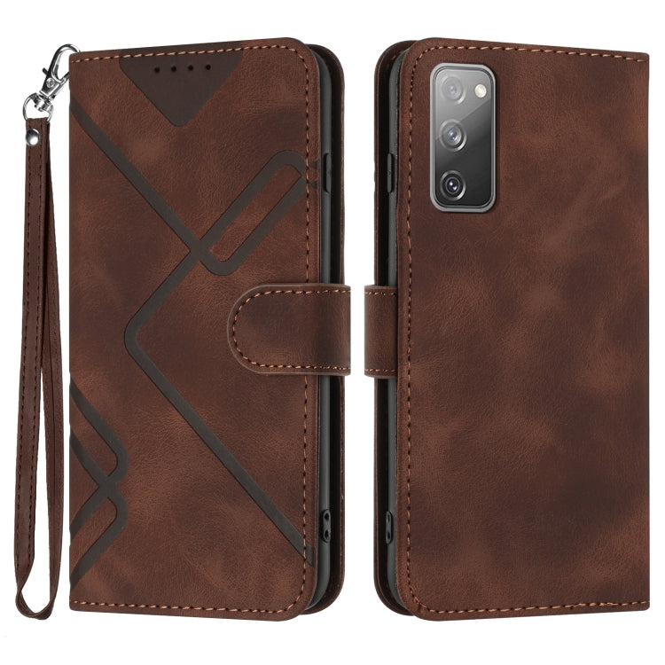 Line Pattern Skin Feel Leather Phone Case, For Samsung Galaxy S23+ 5G, For Samsung Galaxy S23 5G, For Samsung Galaxy A14 5G, For Samsung Galaxy M13 India / F13, For Samsung Galaxy S20 FE, For Samsung Galaxy Xcover6 Pro, For Samsung Galaxy M53 5G       ...