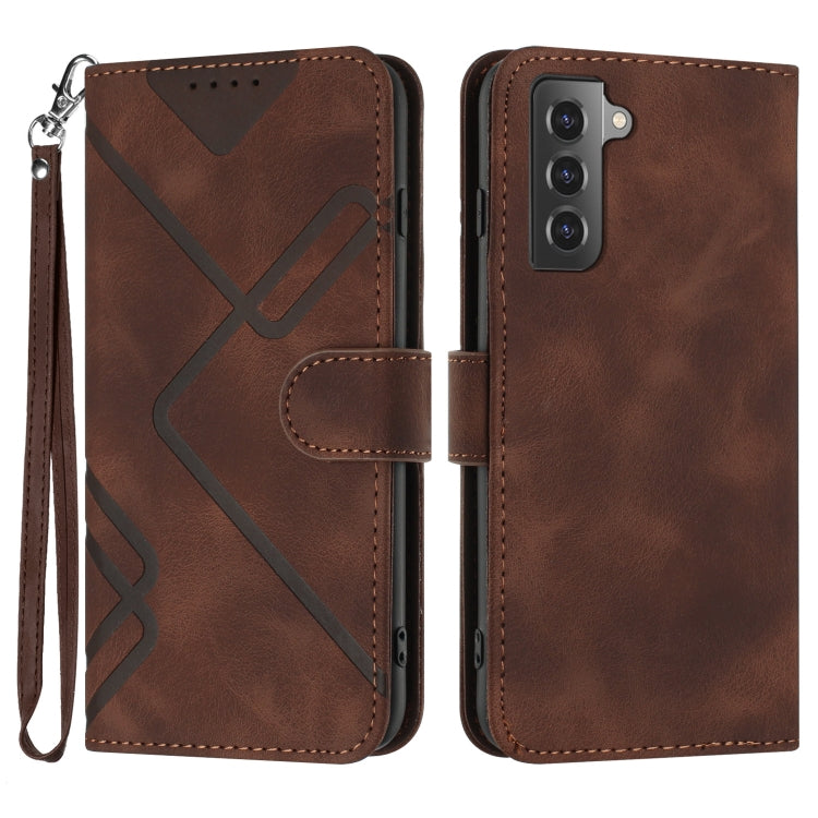 Line Pattern Skin Feel Leather Phone Case, For Samsung Galaxy A32 4G, For Samsung Galaxy A02 EU Version, For Samsung Galaxy A72 4G/5G, For Samsung Galaxy A52 4G/5G, For Samsung Galaxy S21 5G, For Samsung Galaxy S21+ 5G, For Samsung Galaxy S21 Ultra 5G ...