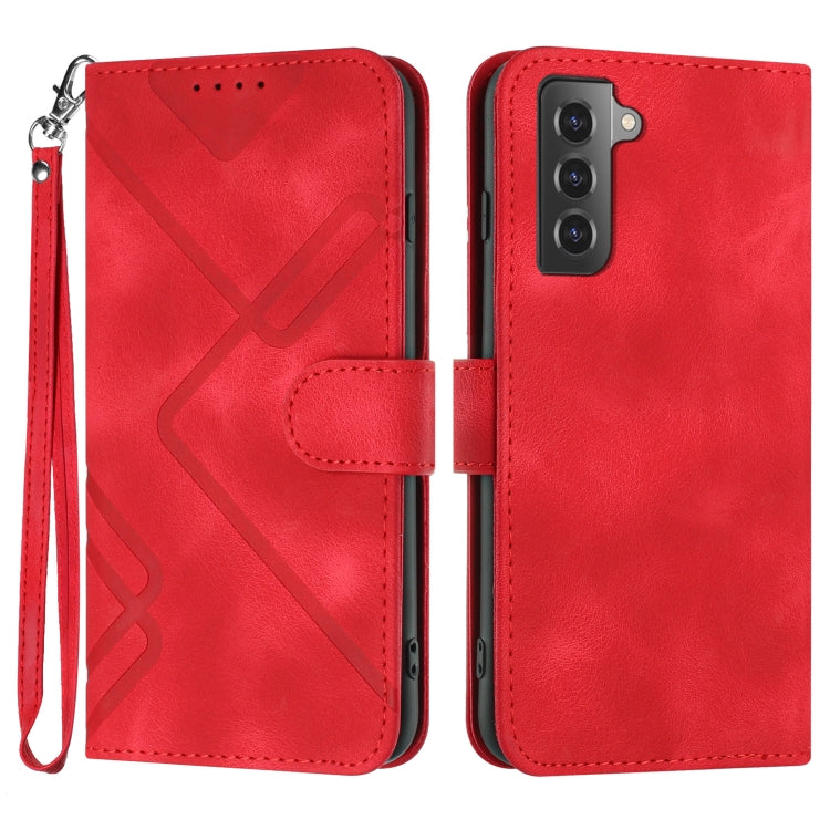 Line Pattern Skin Feel Leather Phone Case, For Samsung Galaxy A32 4G, For Samsung Galaxy A02 EU Version, For Samsung Galaxy A72 4G/5G, For Samsung Galaxy A52 4G/5G, For Samsung Galaxy S21 5G, For Samsung Galaxy S21+ 5G, For Samsung Galaxy S21 Ultra 5G ...