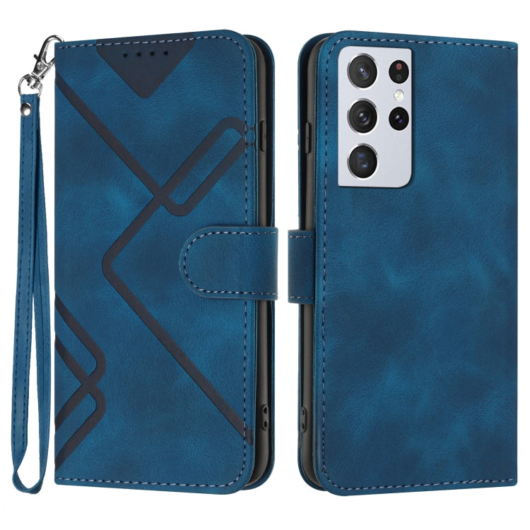 Line Pattern Skin Feel Leather Phone Case, For Samsung Galaxy A32 4G, For Samsung Galaxy A02 EU Version, For Samsung Galaxy A72 4G/5G, For Samsung Galaxy A52 4G/5G, For Samsung Galaxy S21 5G, For Samsung Galaxy S21+ 5G, For Samsung Galaxy S21 Ultra 5G ...