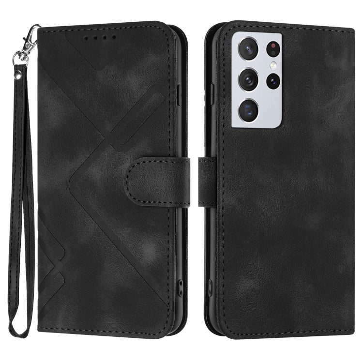 Line Pattern Skin Feel Leather Phone Case, For Samsung Galaxy A32 4G, For Samsung Galaxy A02 EU Version, For Samsung Galaxy A72 4G/5G, For Samsung Galaxy A52 4G/5G, For Samsung Galaxy S21 5G, For Samsung Galaxy S21+ 5G, For Samsung Galaxy S21 Ultra 5G ...