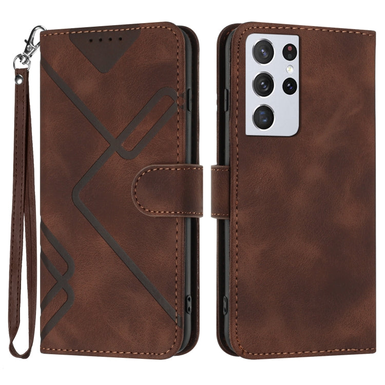 Line Pattern Skin Feel Leather Phone Case, For Samsung Galaxy A32 4G, For Samsung Galaxy A02 EU Version, For Samsung Galaxy A72 4G/5G, For Samsung Galaxy A52 4G/5G, For Samsung Galaxy S21 5G, For Samsung Galaxy S21+ 5G, For Samsung Galaxy S21 Ultra 5G ...