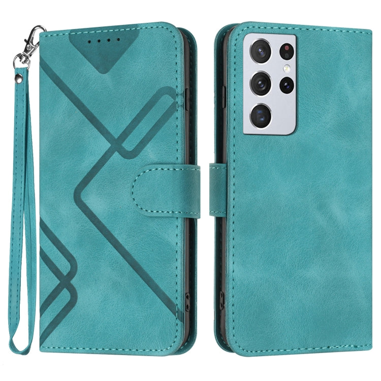 Line Pattern Skin Feel Leather Phone Case, For Samsung Galaxy A32 4G, For Samsung Galaxy A02 EU Version, For Samsung Galaxy A72 4G/5G, For Samsung Galaxy A52 4G/5G, For Samsung Galaxy S21 5G, For Samsung Galaxy S21+ 5G, For Samsung Galaxy S21 Ultra 5G ...
