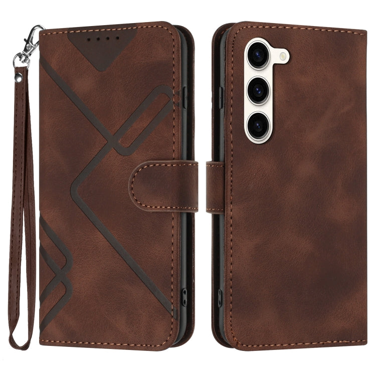 Line Pattern Skin Feel Leather Phone Case, For Samsung Galaxy S23+ 5G, For Samsung Galaxy S23 5G, For Samsung Galaxy A14 5G, For Samsung Galaxy M13 India / F13, For Samsung Galaxy S20 FE, For Samsung Galaxy Xcover6 Pro, For Samsung Galaxy M53 5G       ...