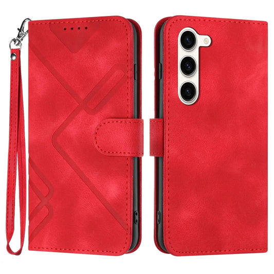 Line Pattern Skin Feel Leather Phone Case, For Samsung Galaxy S23+ 5G, For Samsung Galaxy S23 5G, For Samsung Galaxy A14 5G, For Samsung Galaxy M13 India / F13, For Samsung Galaxy S20 FE, For Samsung Galaxy Xcover6 Pro, For Samsung Galaxy M53 5G       ...