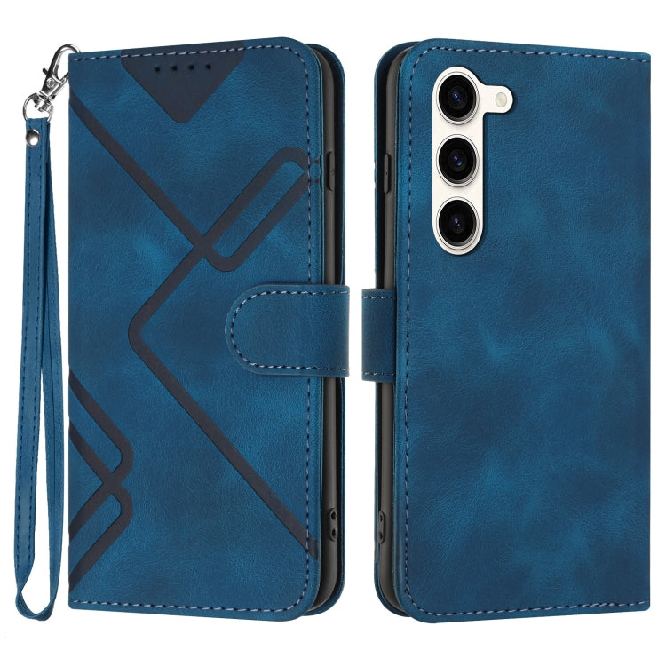 Line Pattern Skin Feel Leather Phone Case, For Samsung Galaxy S23+ 5G, For Samsung Galaxy S23 5G, For Samsung Galaxy A14 5G, For Samsung Galaxy M13 India / F13, For Samsung Galaxy S20 FE, For Samsung Galaxy Xcover6 Pro, For Samsung Galaxy M53 5G       ...