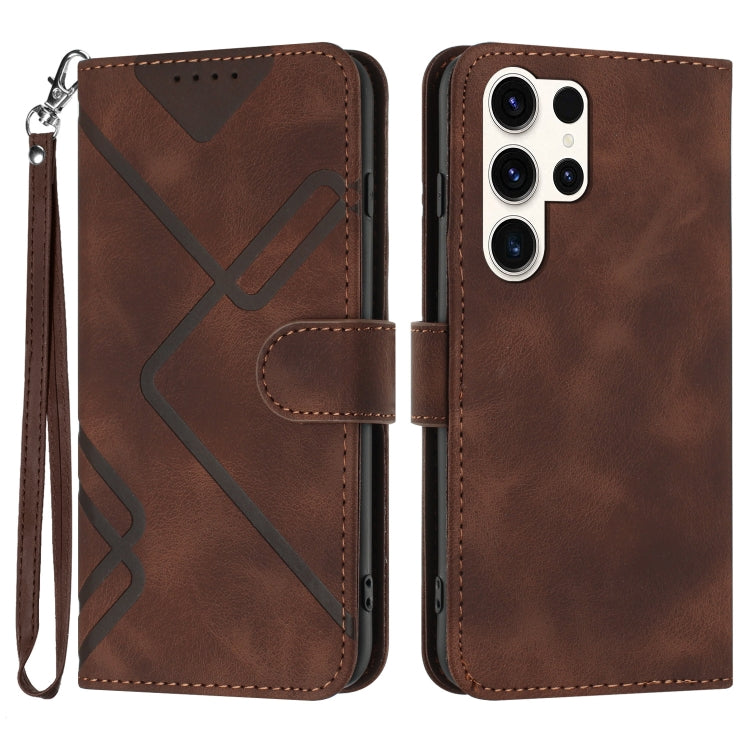 Line Pattern Skin Feel Leather Phone Case, For Samsung Galaxy A55, For Samsung Galaxy A35, For Samsung Galaxy A24 4G, For Samsung Galaxy A14 4G, For Samsung Galaxy A34 5G, For Samsung Galaxy A54 5G, For Samsung Galaxy A04e, For Samsung Galaxy S23 Ultra 5G