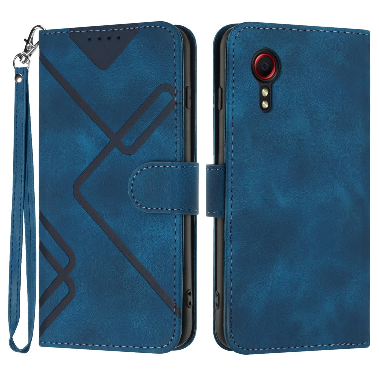 Line Pattern Skin Feel Leather Phone Case, For Samsung Galaxy S22 5G, For Samsung Galaxy A13 5G, For Samsung Galaxy Xcover 5, For Samsung Galaxy A03s 166mm, For Samsung Galaxy A41, For Samsung Galaxy A22 4G, For Samsung Galaxy A22 5G                   ...