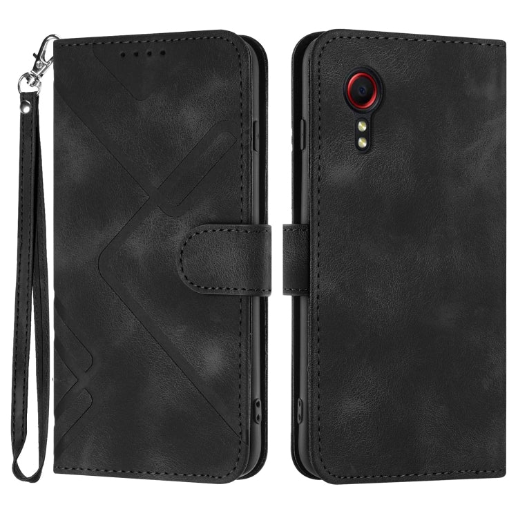 Line Pattern Skin Feel Leather Phone Case, For Samsung Galaxy S22 5G, For Samsung Galaxy A13 5G, For Samsung Galaxy Xcover 5, For Samsung Galaxy A03s 166mm, For Samsung Galaxy A41, For Samsung Galaxy A22 4G, For Samsung Galaxy A22 5G                   ...