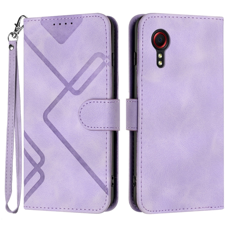 Line Pattern Skin Feel Leather Phone Case, For Samsung Galaxy S22 5G, For Samsung Galaxy A13 5G, For Samsung Galaxy Xcover 5, For Samsung Galaxy A03s 166mm, For Samsung Galaxy A41, For Samsung Galaxy A22 4G, For Samsung Galaxy A22 5G                   ...