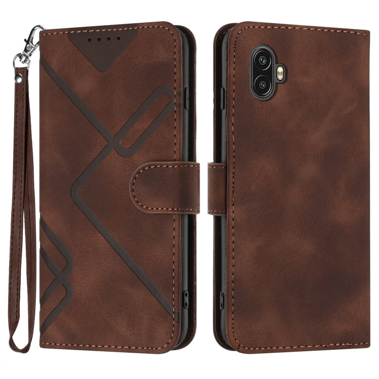Line Pattern Skin Feel Leather Phone Case, For Samsung Galaxy S23+ 5G, For Samsung Galaxy S23 5G, For Samsung Galaxy A14 5G, For Samsung Galaxy M13 India / F13, For Samsung Galaxy S20 FE, For Samsung Galaxy Xcover6 Pro, For Samsung Galaxy M53 5G       ...
