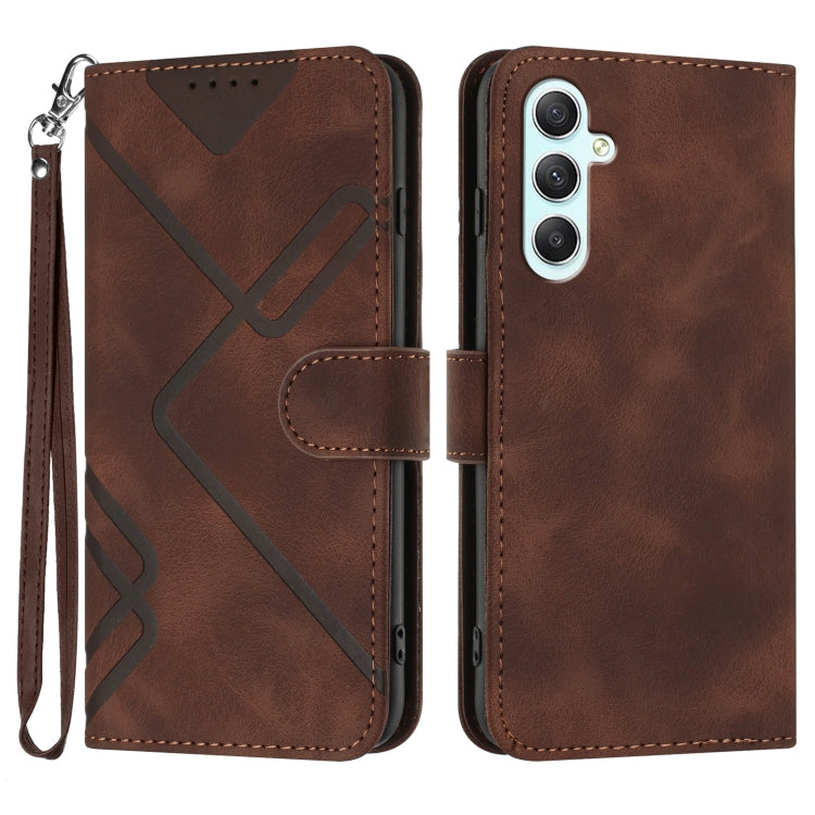 Line Pattern Skin Feel Leather Phone Case, For Samsung Galaxy A55, For Samsung Galaxy A35, For Samsung Galaxy A24 4G, For Samsung Galaxy A14 4G, For Samsung Galaxy A34 5G, For Samsung Galaxy A54 5G, For Samsung Galaxy A04e, For Samsung Galaxy S23 Ultra 5G
