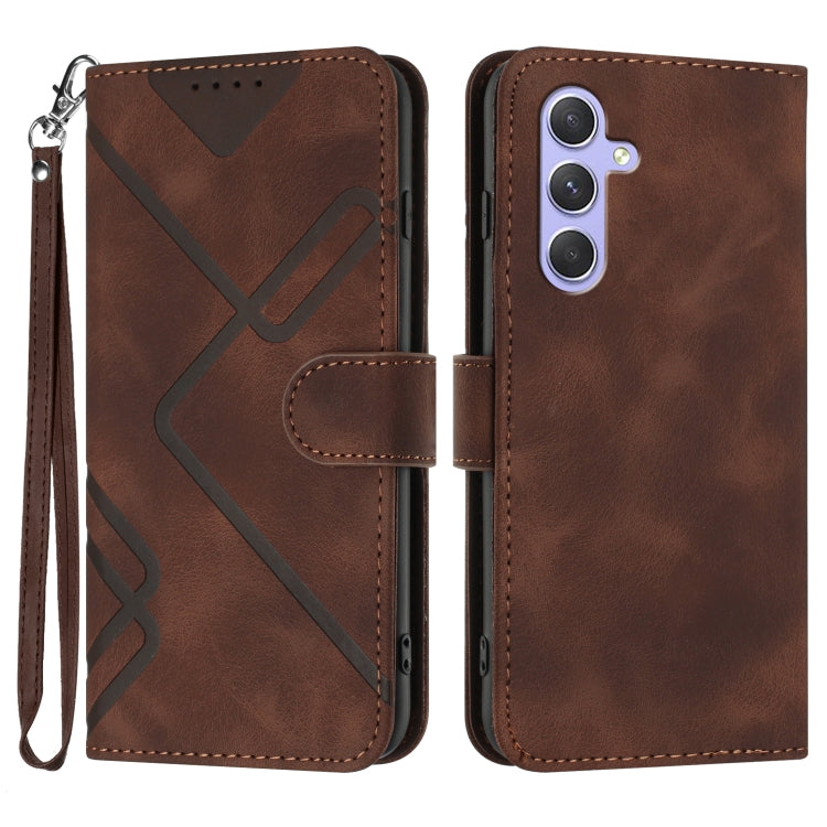 Line Pattern Skin Feel Leather Phone Case, For Samsung Galaxy A55, For Samsung Galaxy A35, For Samsung Galaxy A24 4G, For Samsung Galaxy A14 4G, For Samsung Galaxy A34 5G, For Samsung Galaxy A54 5G, For Samsung Galaxy A04e, For Samsung Galaxy S23 Ultra 5G
