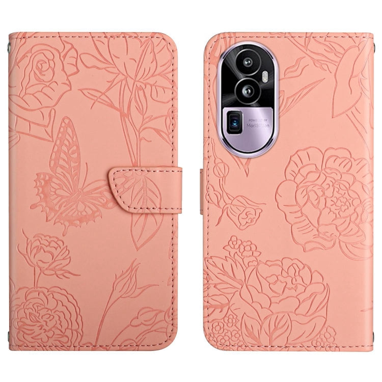 HT03 Skin Feel Butterfly Embossed Flip Leather Phone Case, For OPPO A80 EU / A3 Pro Global, For OPPO A3 Pro 5G India, For OPPO K12x 5G Global, For OPPO A60 4G, For OPPO Reno11 F 5G/F25 Pro 5G, For OPPO A18 / A38 4G, For OPPO A58 4G, For OPPO Reno10 Pro...