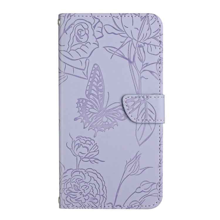 HT03 Skin Feel Butterfly Embossed Flip Leather Phone Case, For OPPO A59 5G