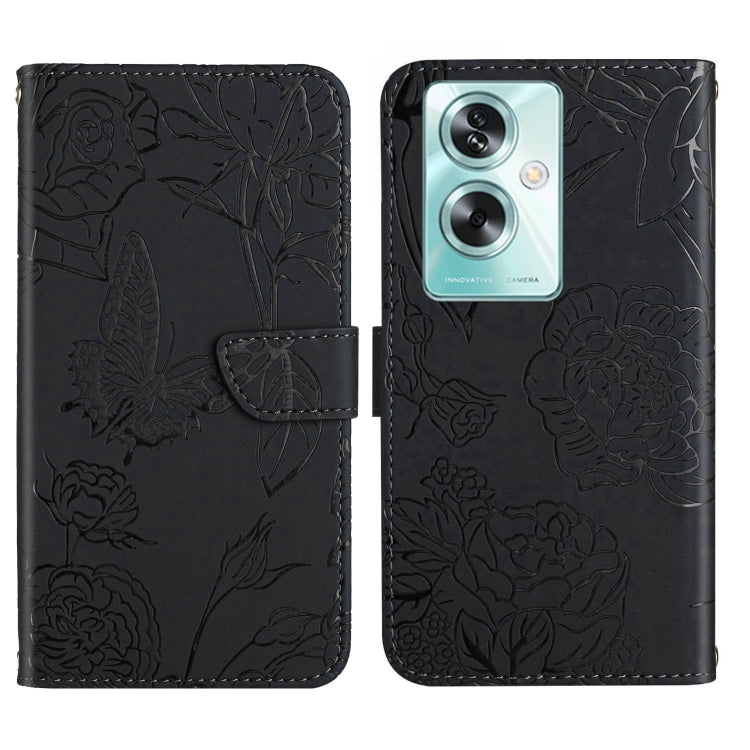 HT03 Skin Feel Butterfly Embossed Flip Leather Phone Case, For OPPO A80 EU / A3 Pro Global, For OPPO A3 Pro 5G India, For OPPO K12x 5G Global, For OPPO A60 4G, For OPPO Reno11 F 5G/F25 Pro 5G, For OPPO A18 / A38 4G, For OPPO A58 4G, For OPPO Reno10 Pro...