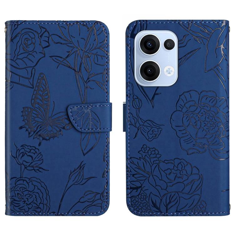 HT03 Skin Feel Butterfly Embossed Flip Leather Phone Case