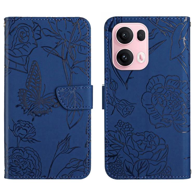 HT03 Skin Feel Butterfly Embossed Flip Leather Phone Case