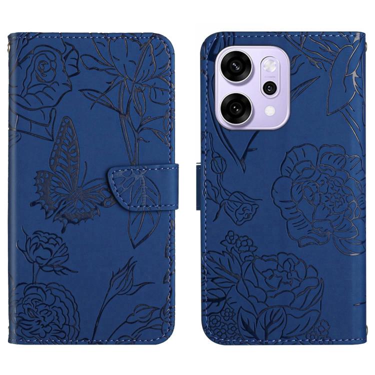 HT03 Skin Feel Butterfly Embossed Flip Leather Phone Case