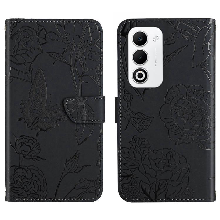 HT03 Skin Feel Butterfly Embossed Flip Leather Phone Case