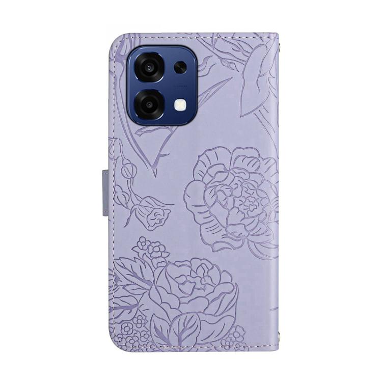HT03 Skin Feel Butterfly Embossed Flip Leather Phone Case