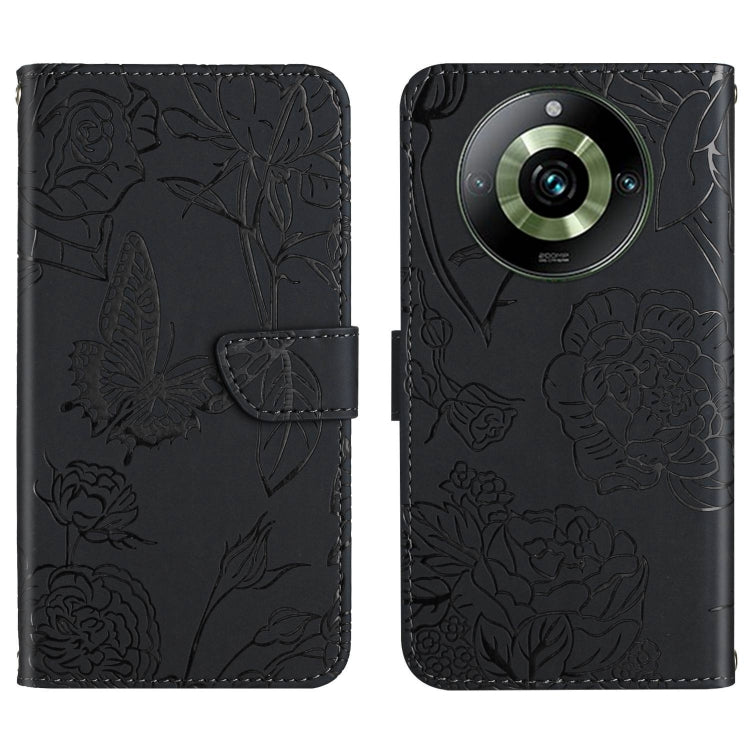 HT03 Skin Feel Butterfly Embossed Flip Leather Phone Case, For Realme 11 5G Global, For Realme 11 4G Global, For Realme 11 Pro