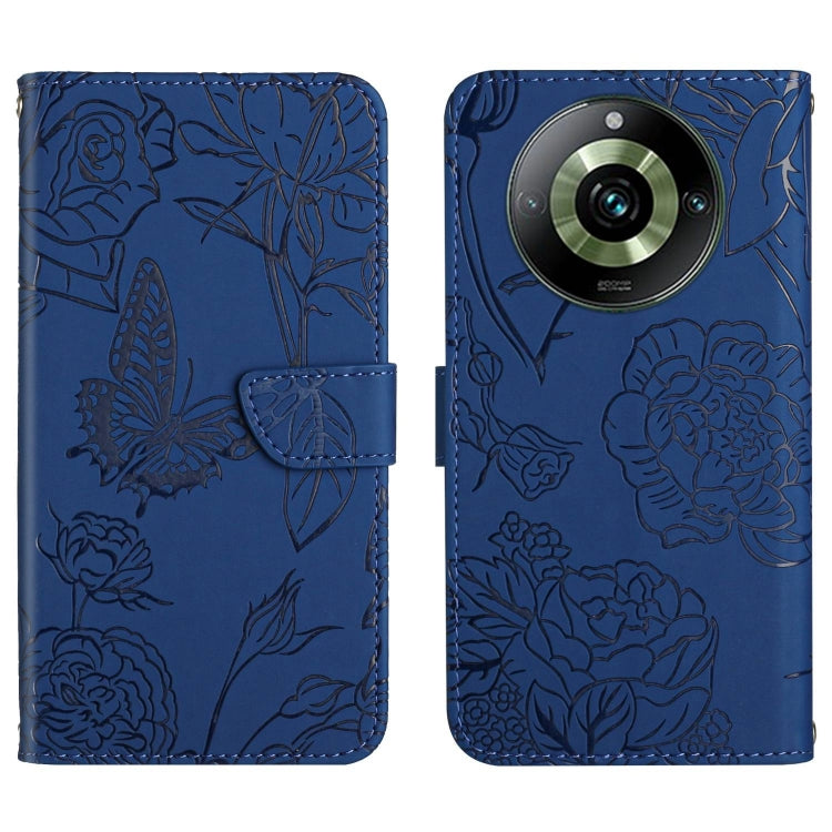 HT03 Skin Feel Butterfly Embossed Flip Leather Phone Case, For Realme 11 5G Global, For Realme 11 4G Global, For Realme 11 Pro