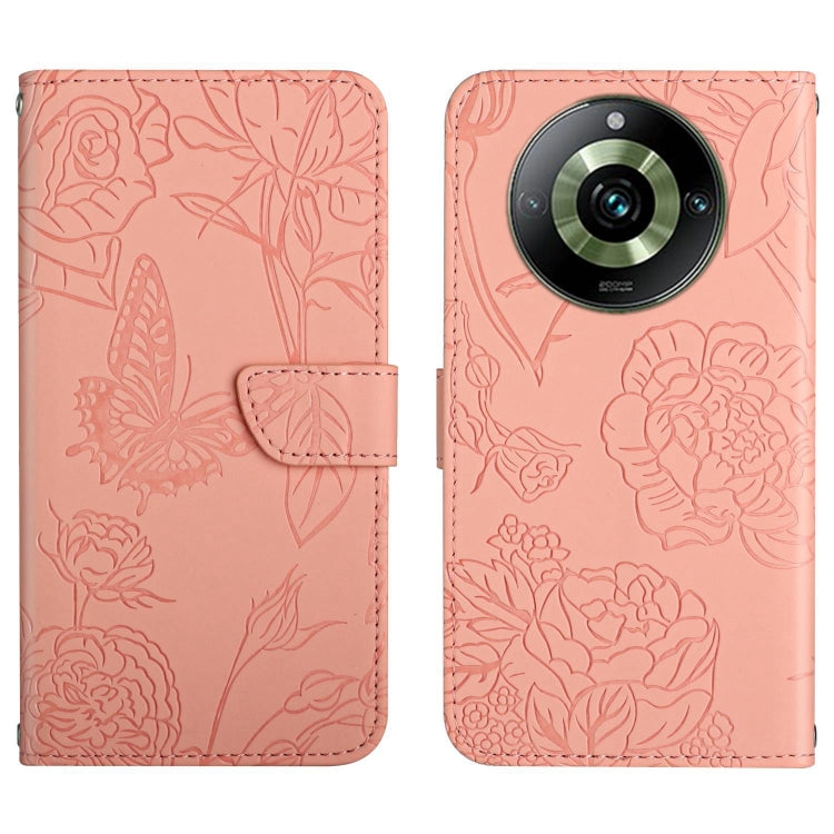 HT03 Skin Feel Butterfly Embossed Flip Leather Phone Case, For Realme 11 5G Global, For Realme 11 4G Global, For Realme 11 Pro