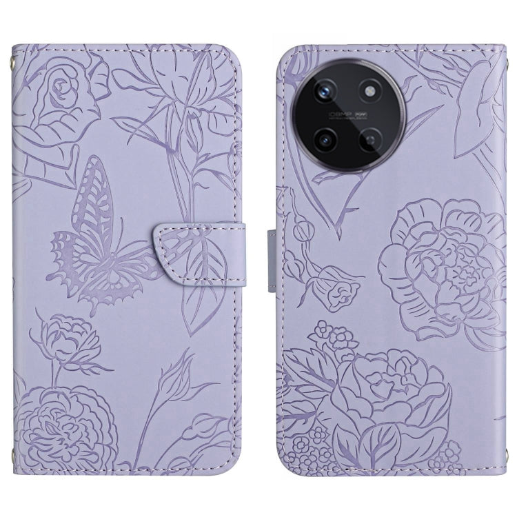 HT03 Skin Feel Butterfly Embossed Flip Leather Phone Case, For Realme 11 5G Global, For Realme 11 4G Global, For Realme 11 Pro