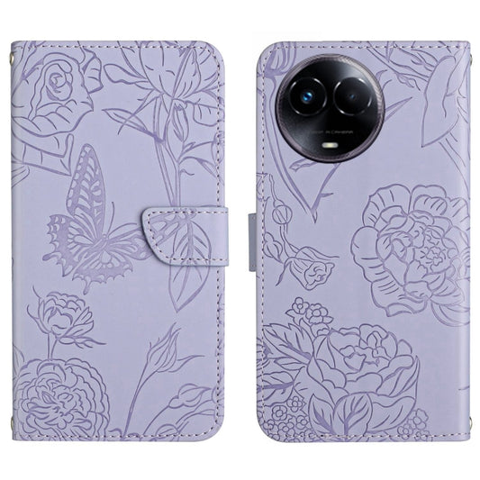 HT03 Skin Feel Butterfly Embossed Flip Leather Phone Case, For Realme 11 5G Global, For Realme 11 4G Global, For Realme 11 Pro