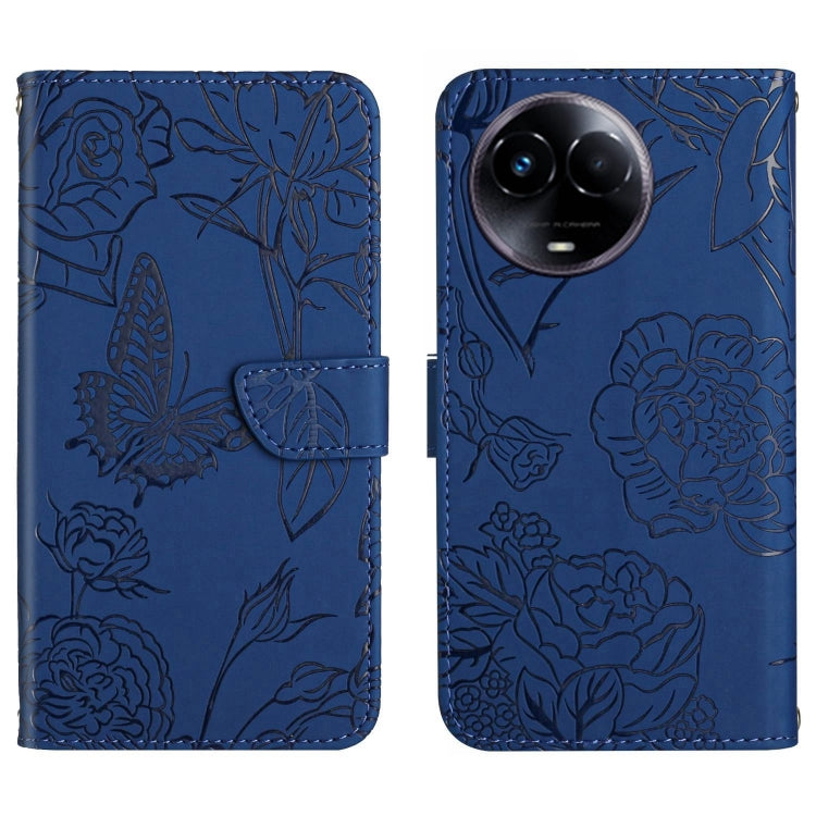 HT03 Skin Feel Butterfly Embossed Flip Leather Phone Case, For Realme 11 5G Global, For Realme 11 4G Global, For Realme 11 Pro