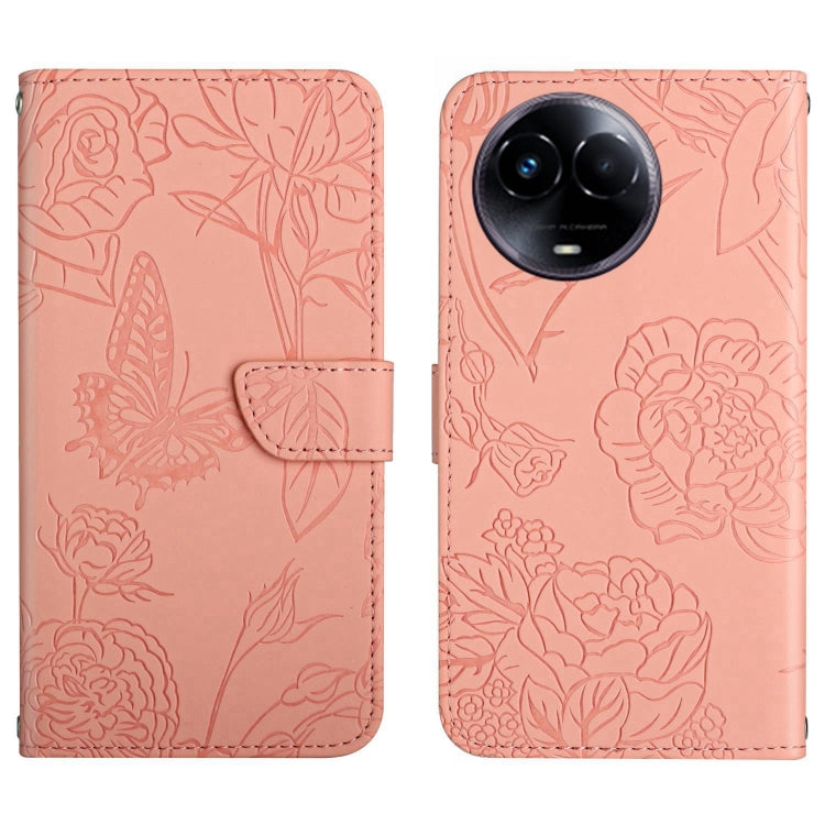 HT03 Skin Feel Butterfly Embossed Flip Leather Phone Case, For Realme 11 5G Global, For Realme 11 4G Global, For Realme 11 Pro