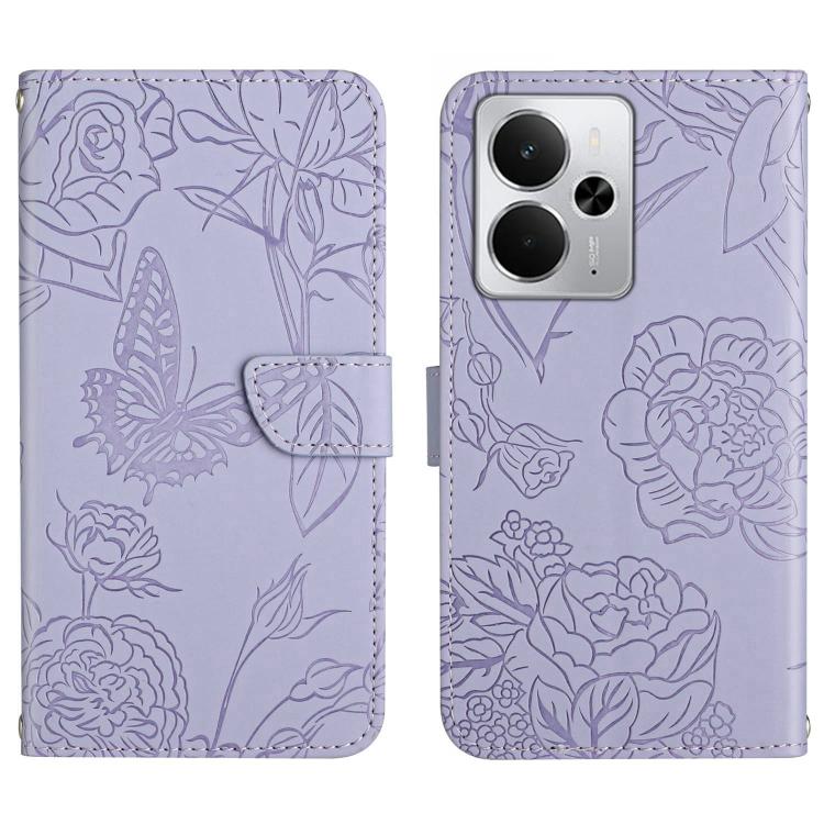 HT03 Skin Feel Butterfly Embossed Flip Leather Phone Case, For Realme C85 5G, For Realme C85 Pro 4G, For Realme 15T 5G, For Realme 15 5G Global / 15 Pro 5G Global, For Realme C71 4G, For Realme C75 5G, For Realme 14 5G Global / P3 5G Global������������...