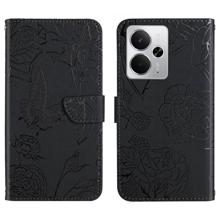 HT03 Skin Feel Butterfly Embossed Flip Leather Phone Case, For Realme C85 5G, For Realme C85 Pro 4G, For Realme 15T 5G, For Realme 15 5G Global / 15 Pro 5G Global, For Realme C71 4G, For Realme C75 5G, For Realme 14 5G Global / P3 5G Global������������...